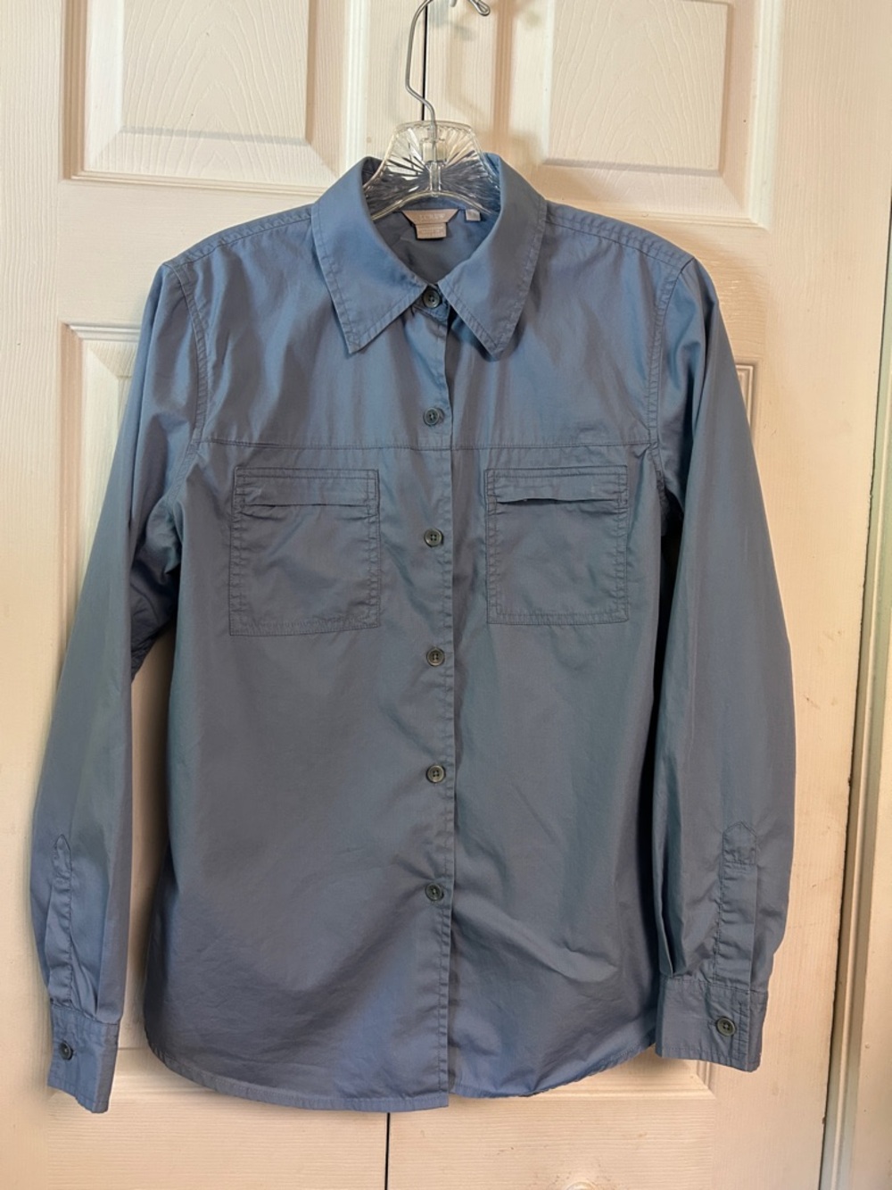 JCREW Blue long sleeve Button-Up Shirt - Women  100% cotton zipper pocket